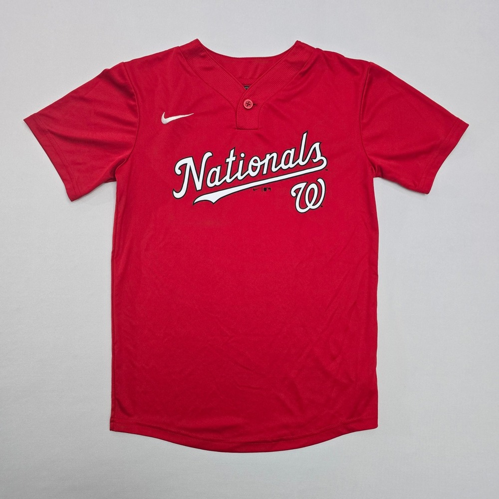 Nike Washington Nationals Red MLB Baseball Practice Jersey Shirt Kids Small